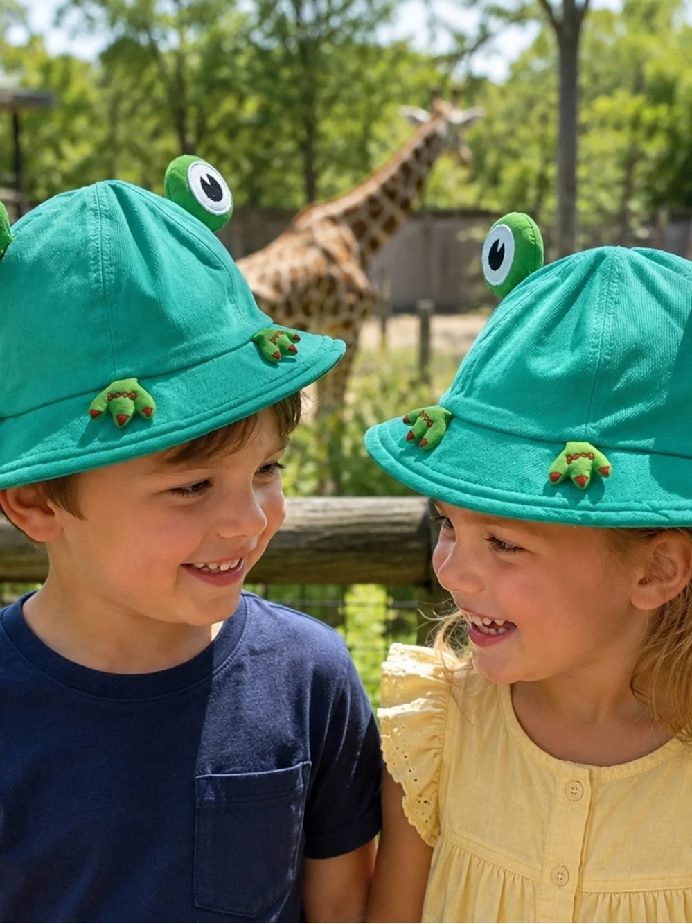 Kids Frog Sun Hat - Green